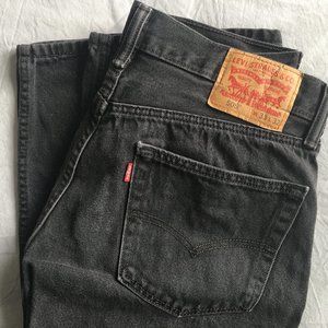 Levi's 505 33W32L Black Straight Leg Jeans